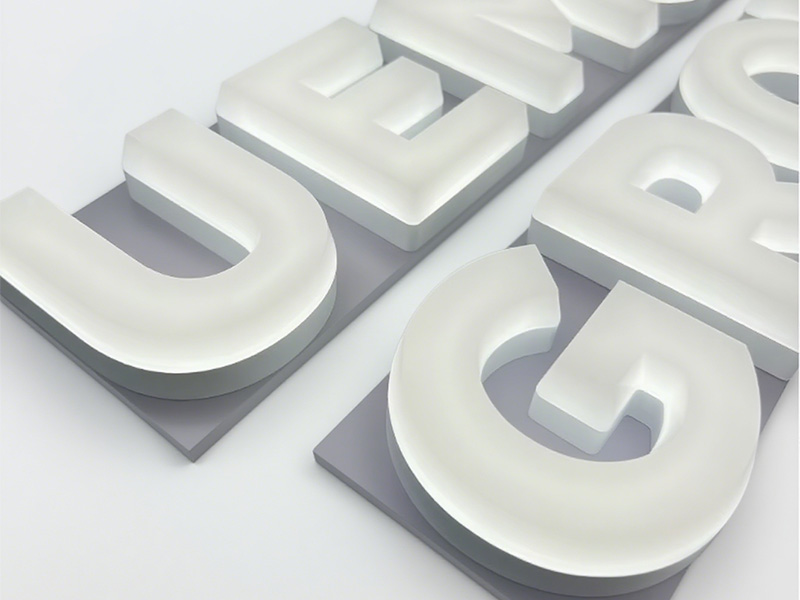 Custom illuminated 3D PMMA acrylic letters