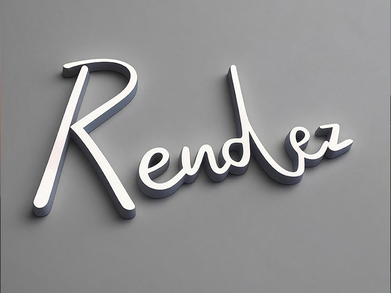 Front‑illuminated acrylic 3D letter sign