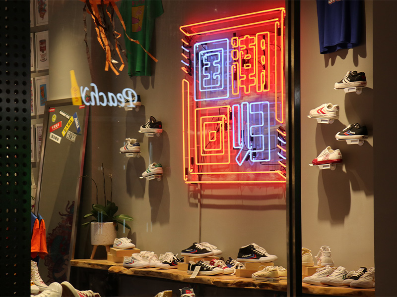 square led neon letter wall sign double color glowing indoor retail clothing shop decorative custom neon letter signage